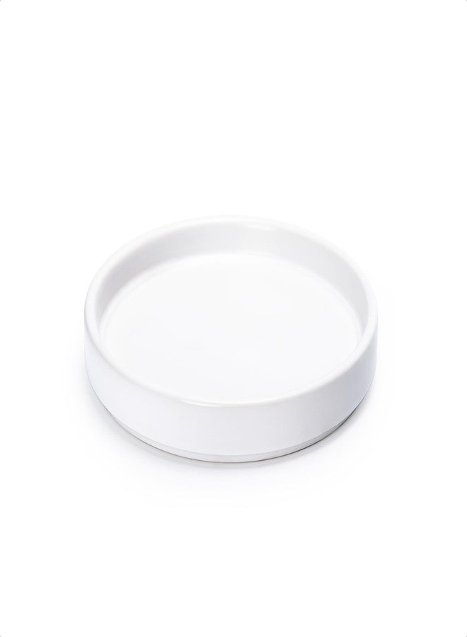 D'vine Dev Modern Round 5.4 Inch Ceramic Plant Pot Saucer, Planter Pot Drainage Tray for Indoor Plants, Matte White, 97-T-A-2 - Image 1